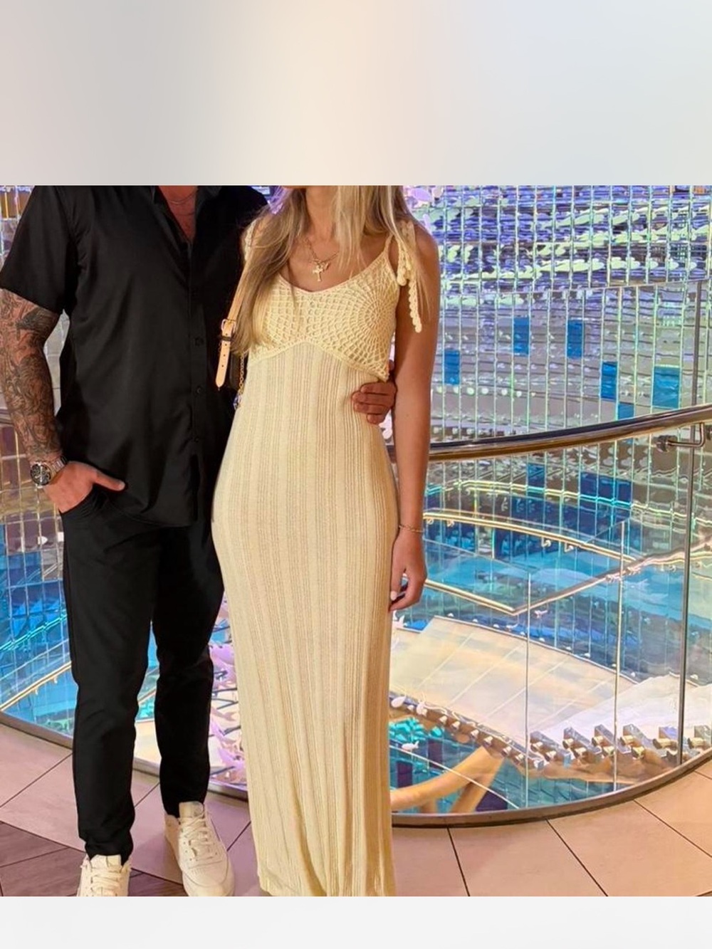Crochet Top Maxi Dress in Light Yellow- Bloomingdale’s